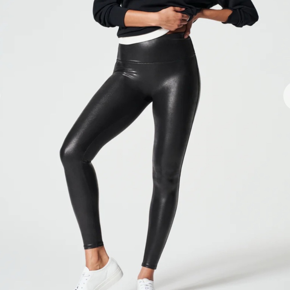 SPANX Shiny Black Leggings